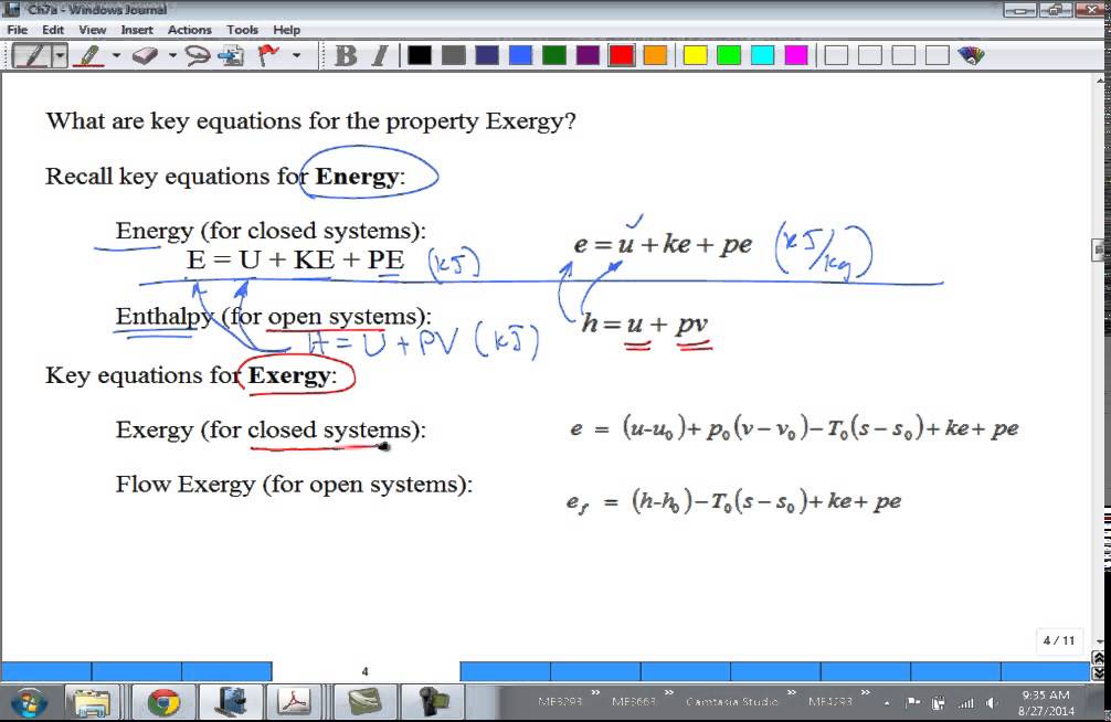 ME4293 Exergy 1 Fall2014