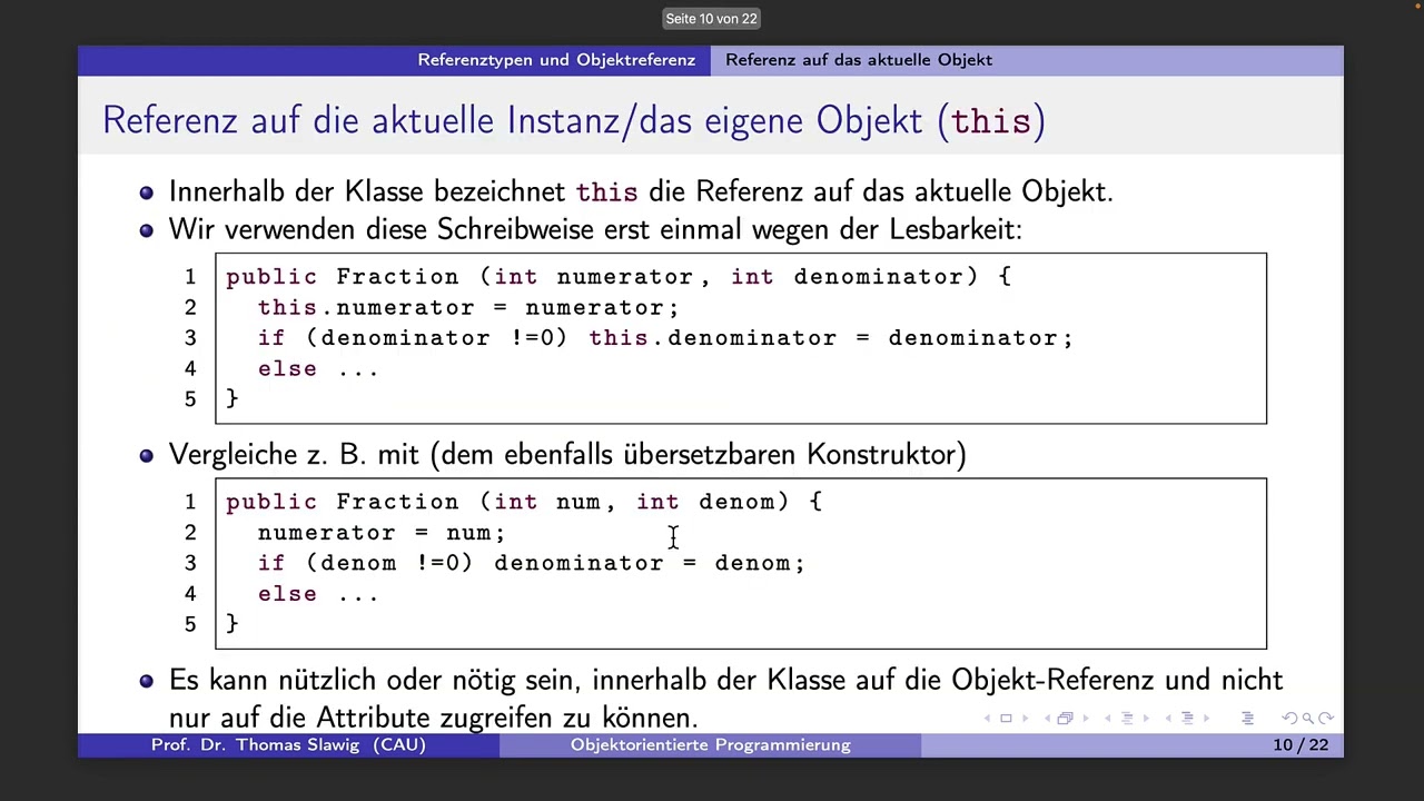 Objektorientierte Programmierung mit Java 10: Referenztypen und Objektreferenz