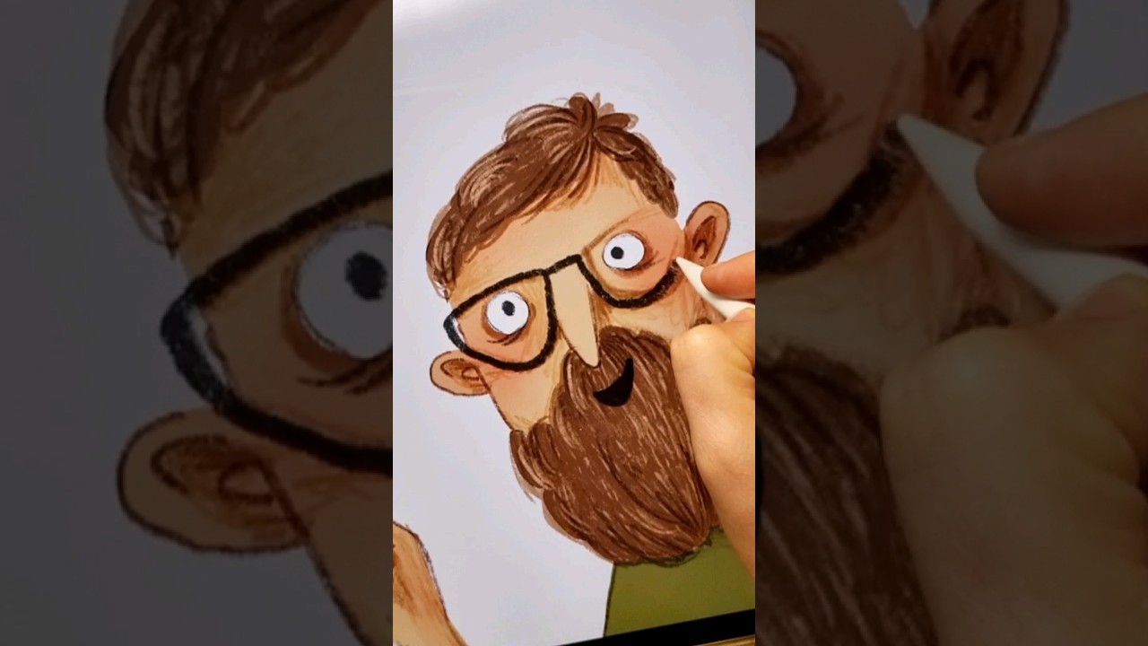 Children's book illustration - Hugo's dad | Procreate drawing