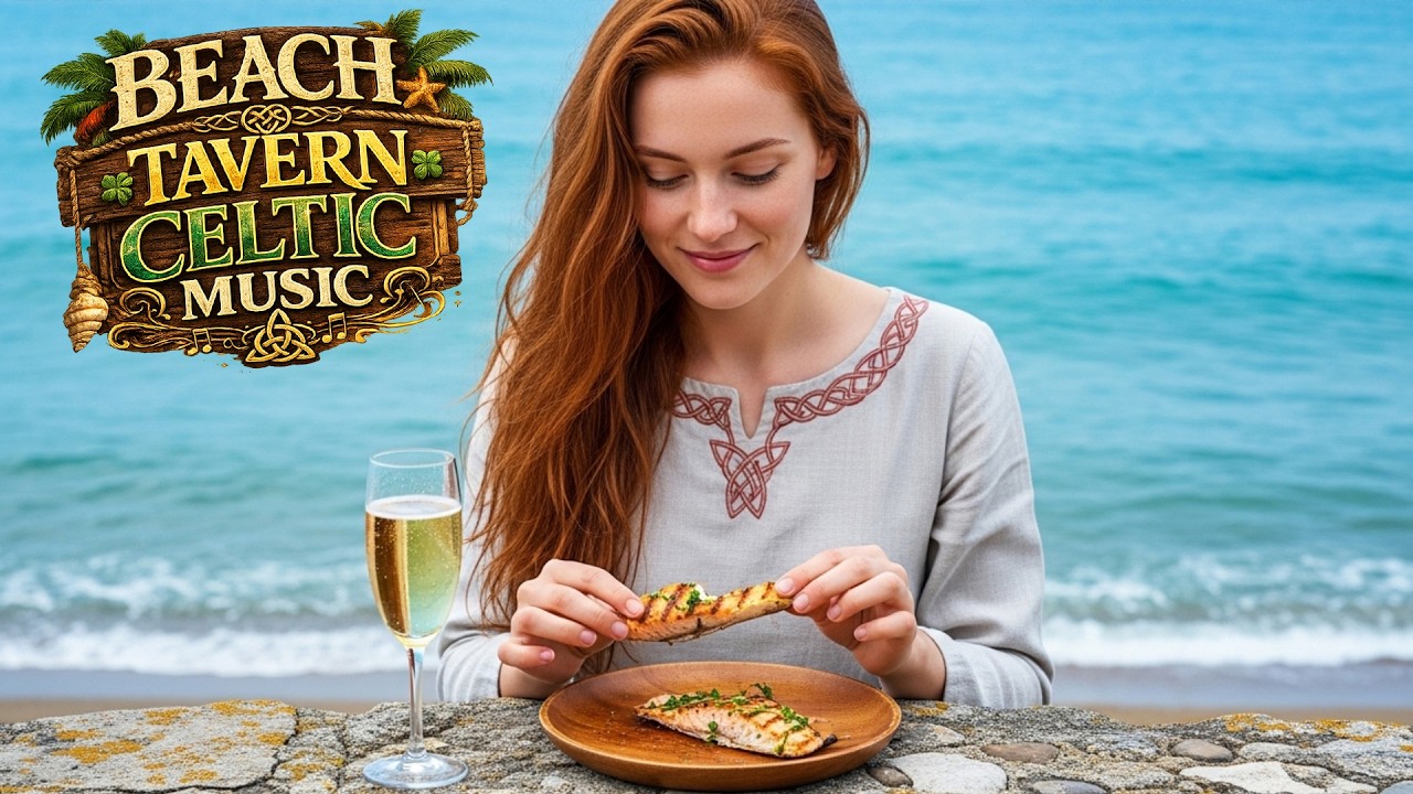 Beach Tavern Celtic Music 🌊Upbeat Irish Folk Music and Ocean Sunset Sounds
