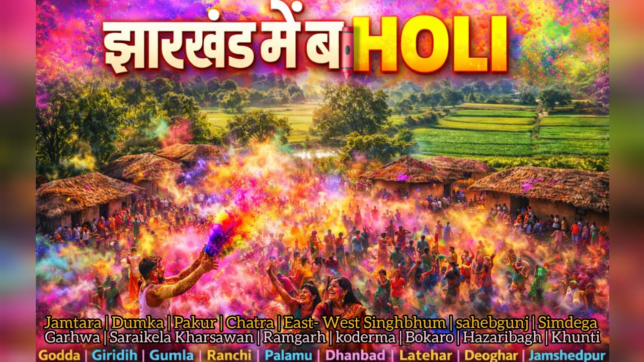 झारखंड में बा होली 2026 | All 24 District Holi Celebration | Jharkhand Village Holi Special