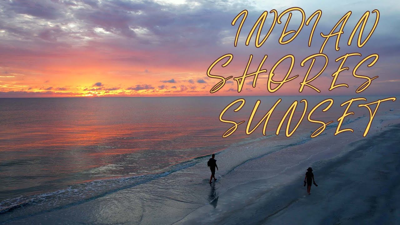 Beautiful Indian Shores Beach Sunset 4K Drone