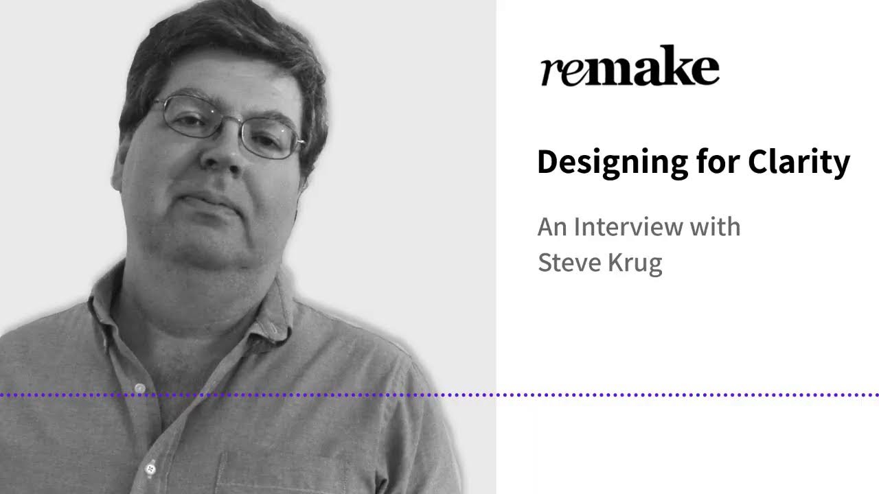 018. Steve Krug: Designing For Clarity