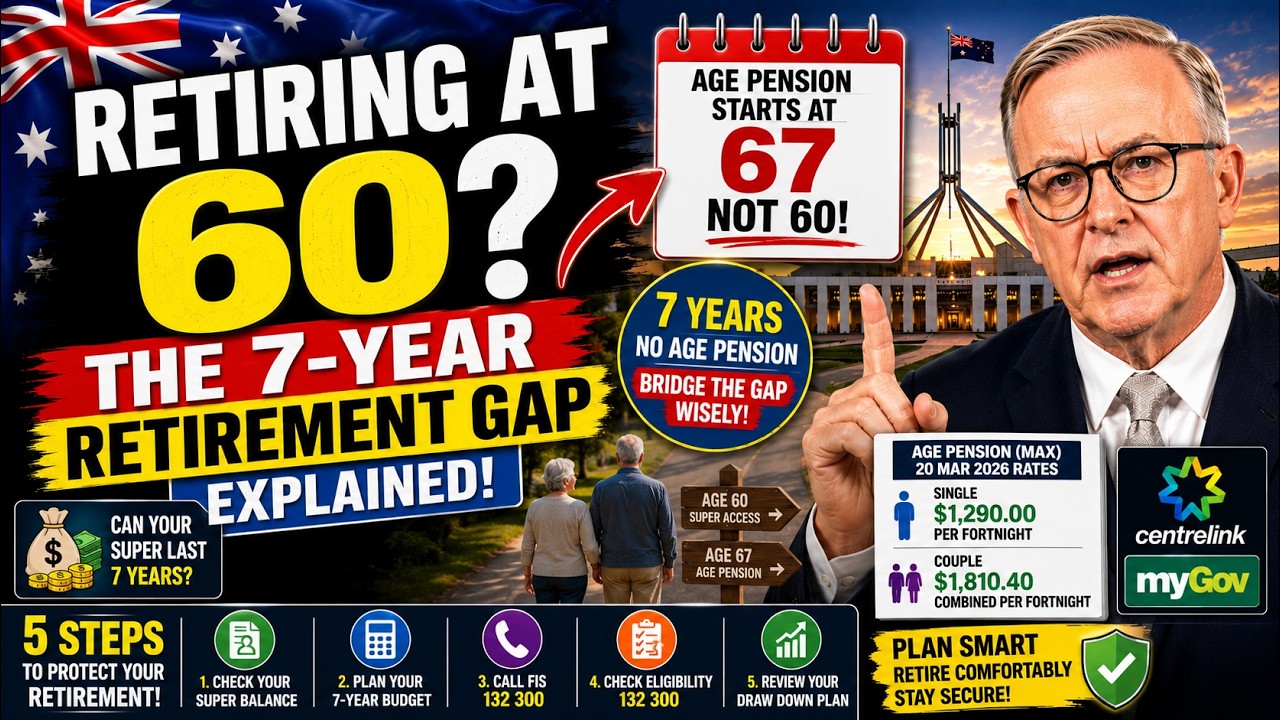 Retiring at 60 in Australia? The 7-Year Retirement Gap Explained | Super vs Age Pension (2026)