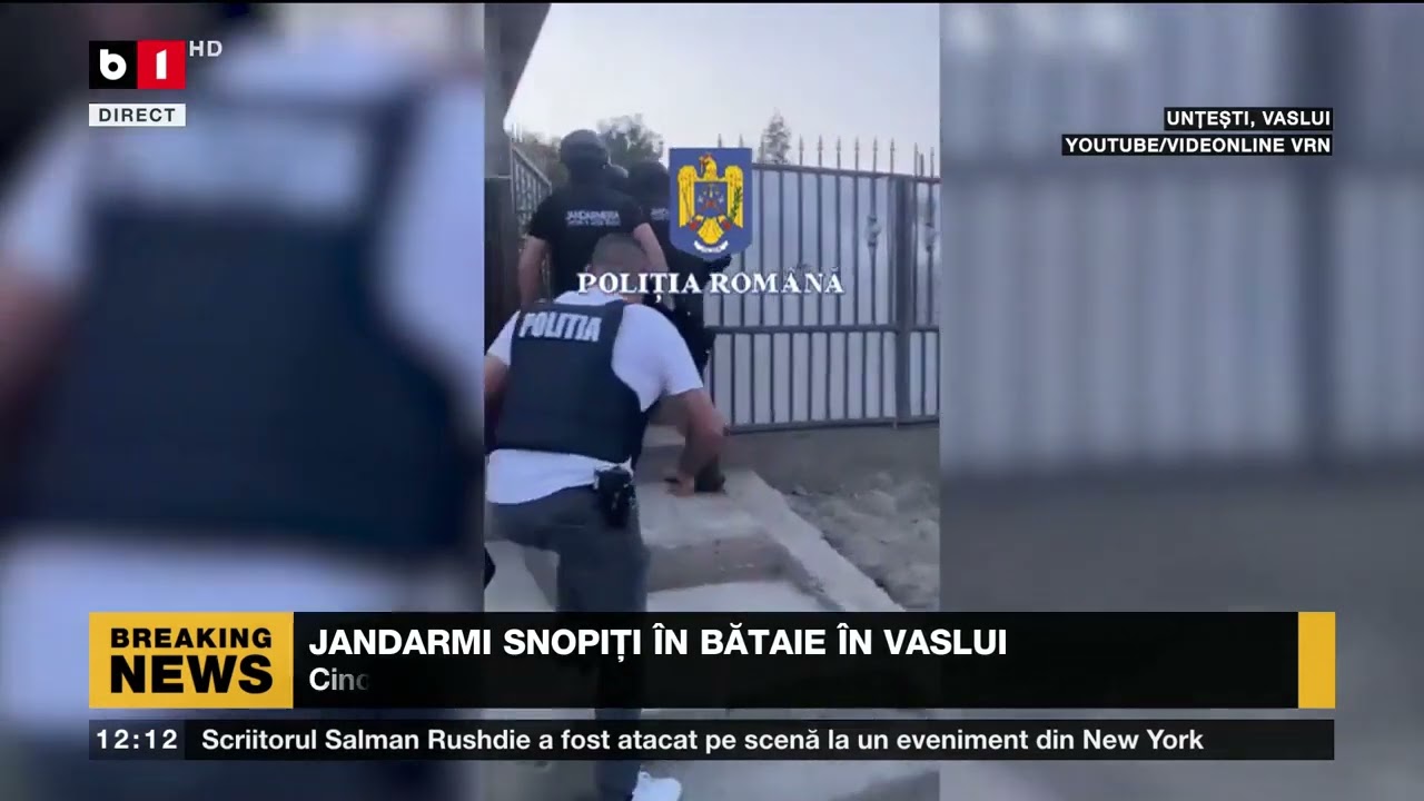 JANDARMI SNOPIȚI ÎN BĂTAIE ÎN VASLUI_Știri B1_13 aug 2022