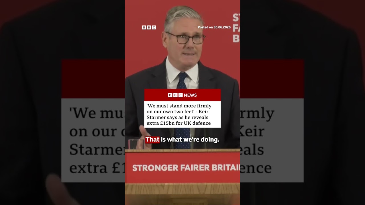 PM Keir Starmer announces additional &pound;15bn in UK defence funding. #BBCNews