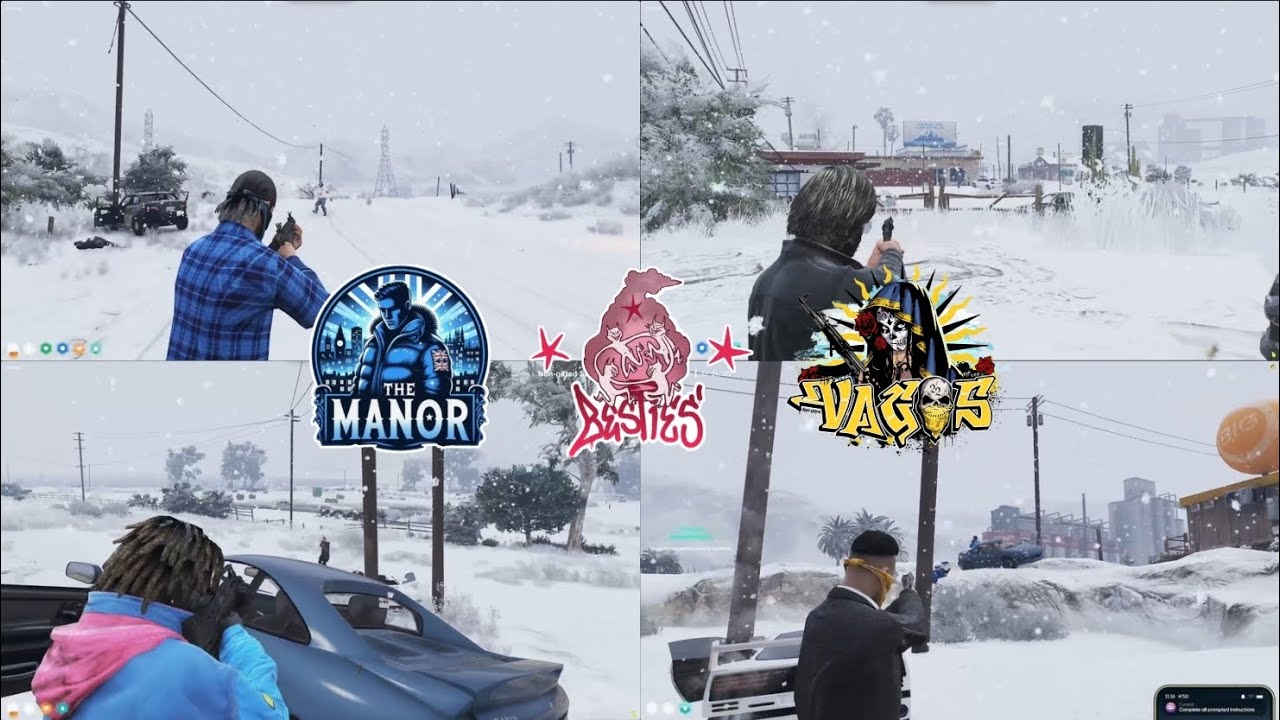 Manor против Besties против Vagos на Ист Джошуа Роуд за банковский грузовик | Вид от первого лица...