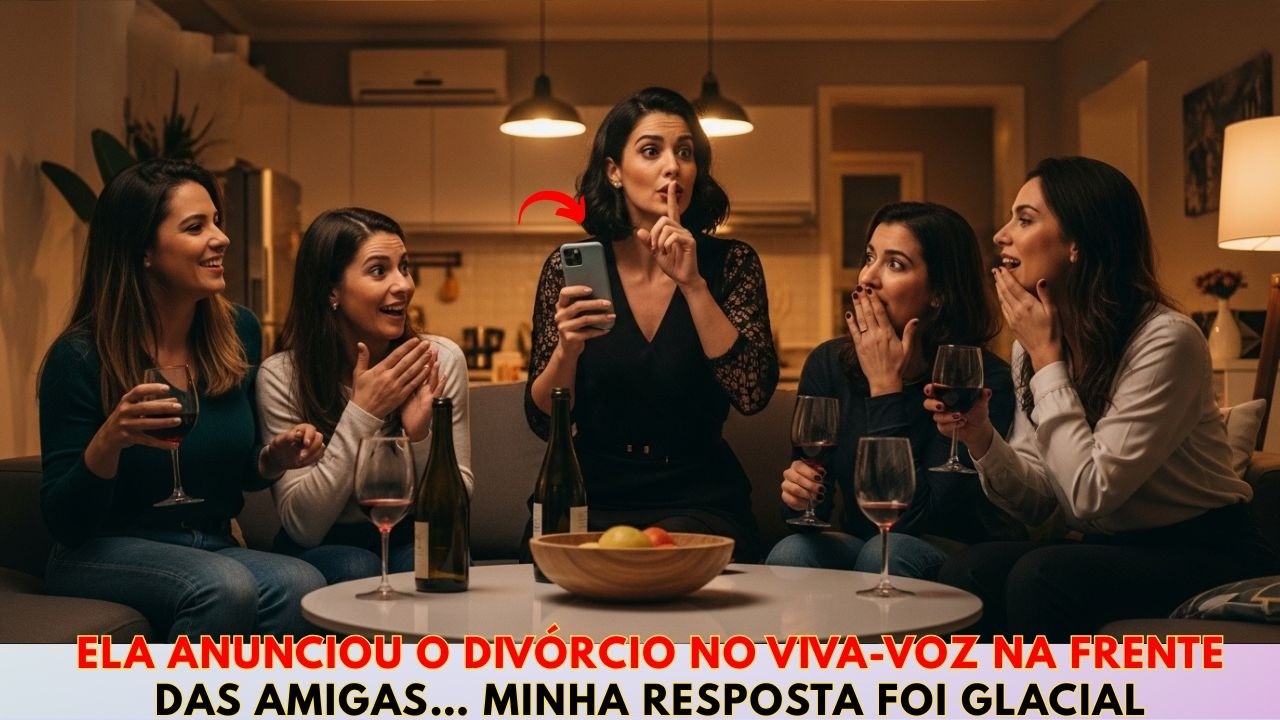 Minha esposa anunciou nosso divórcio pelo alto-falante para divertir as amigas.Eu disse: 