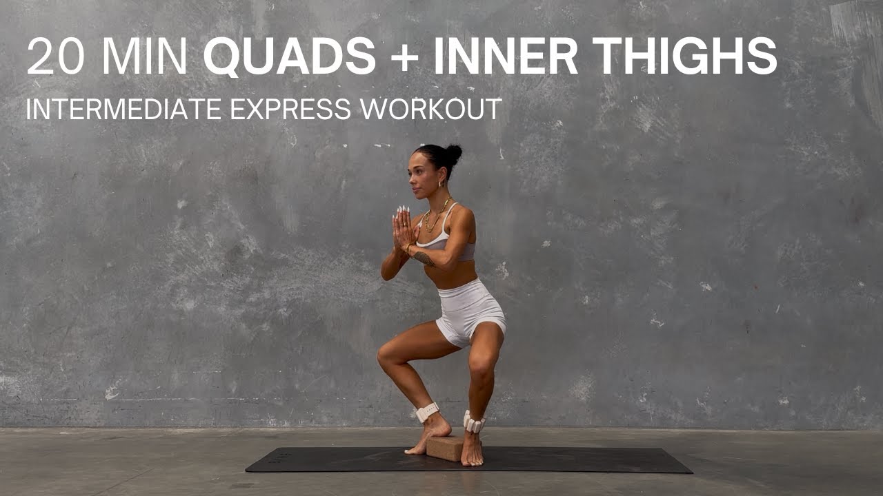 20 MIN INNER AND OUTER THIGH WORKOUT WITH YOGA BLOCK + ANKLE WEIGHTS | Inner Thigh Workout