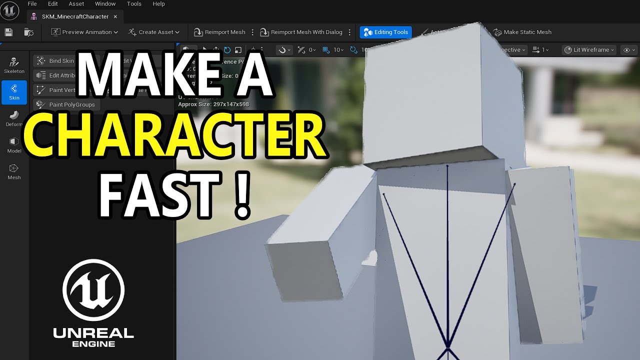 Создание простого персонажа в стиле Minecraft в Unreal Engine 5.6