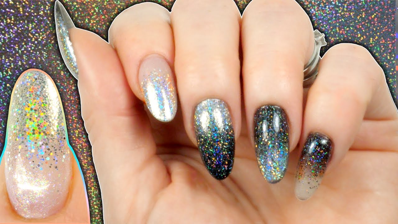 HOW TO CREATE GLITTER GRADIENT & GLITTER FADE CHRISTMAS HOLO NAIL ART