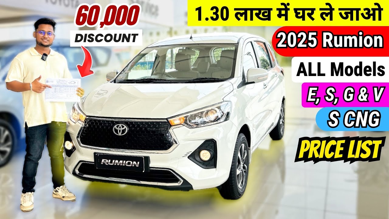 2025 Toyota Rumion Detailed Finance 🔥 EMI, DOWN PAYMENT | ALL VARIANTS PRICE  ✅ toyota rumion 2025