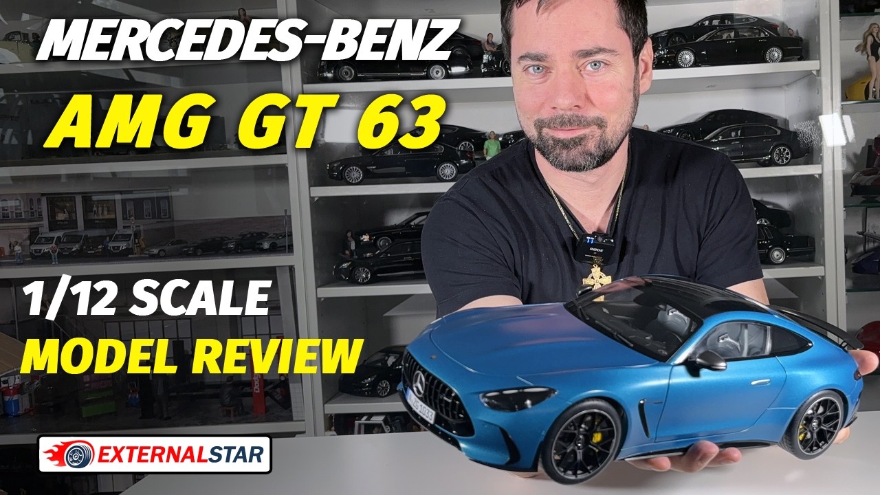 Unboxing: Mercedes-Benz AMG GT 63 (C192) 2023 Hyper Blue 1:12 by NZG