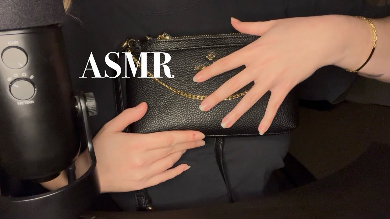 ASMR leather scratching + clicky whispers!