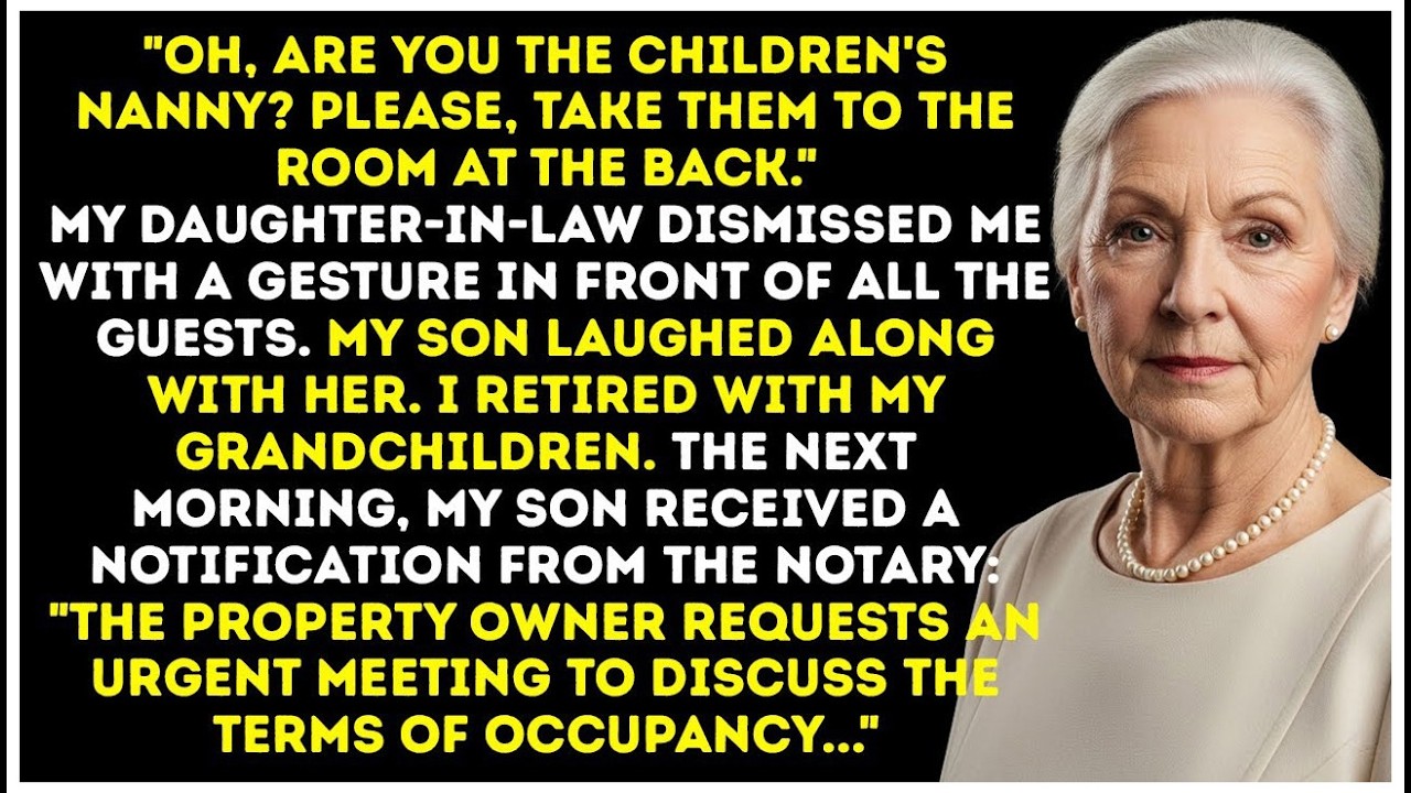 My Daughter-In-Law Called Me The Nanny At The Party! She Forgot Who Owns Her House!