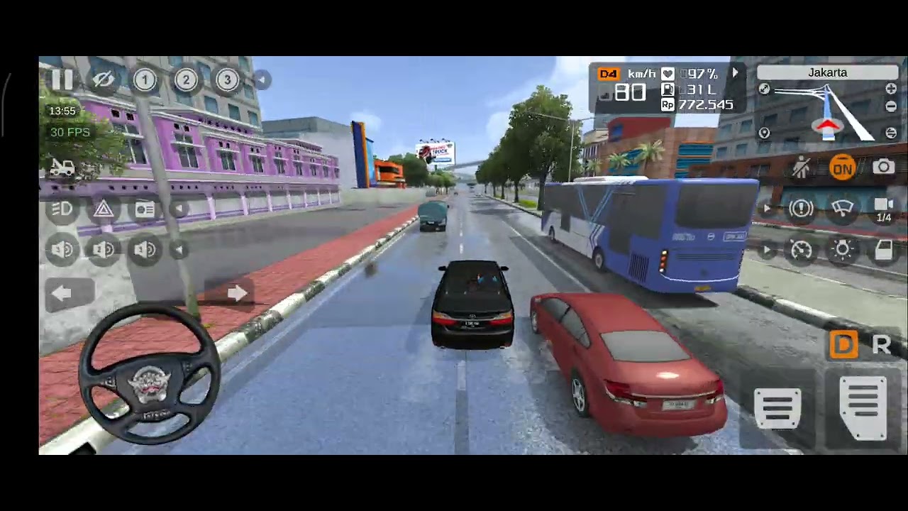 Driving Toyota Camry in bus simulator Indonesia