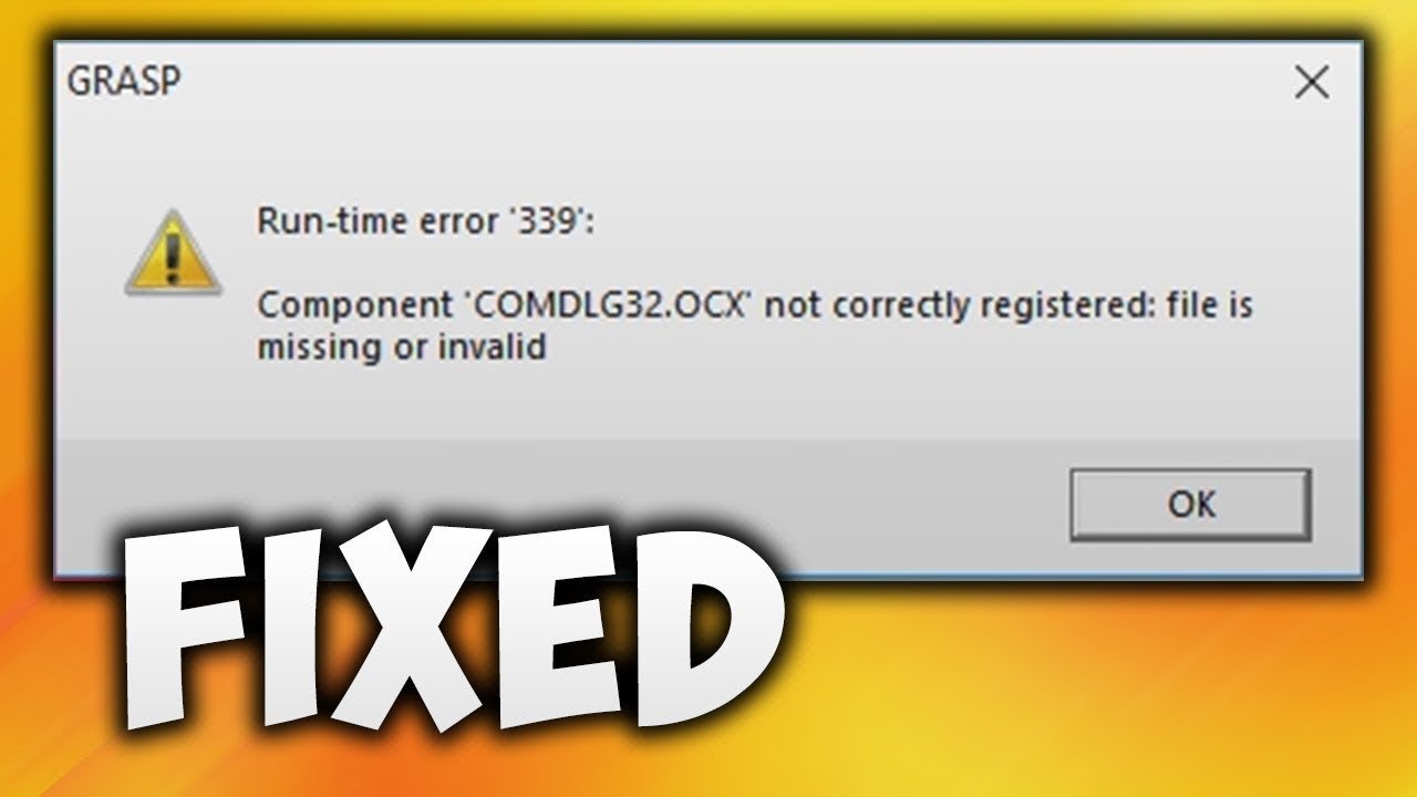 Run time error 339 