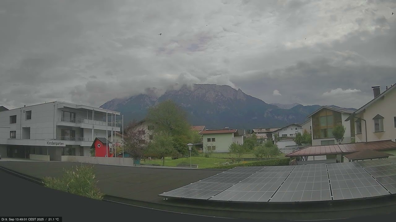 09.09.2025 Wetterkamera Niederndorf (Min: 11.7°C, Max: 22.2°C)