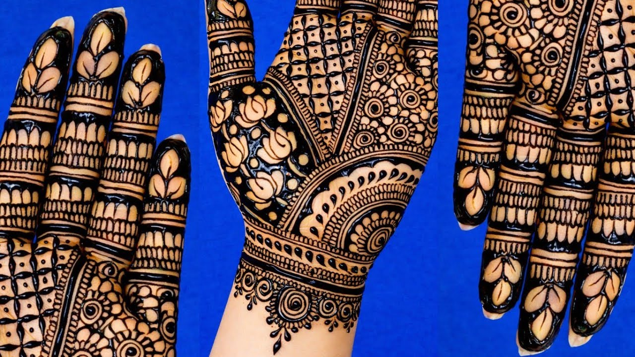Trendy Dark Mehndi Design for Festivals | Easy Full Hand Pattern