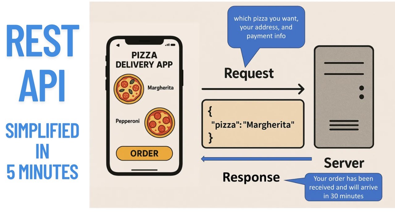 What is a REST API in Very Simple Words (using Pizza App 🍕 Example)