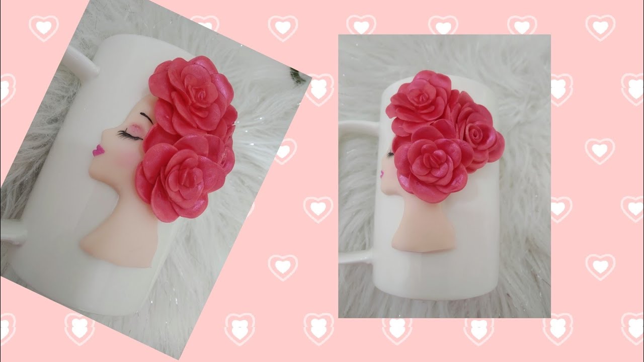 taza de rostro con rosas ,para el día de las madres 🌹🌹🌹