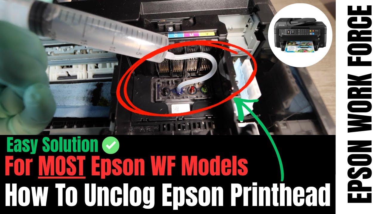 Как прочистить сопла печатающей головки принтера Epson WF — для большинства моделей Epson WorkFor...