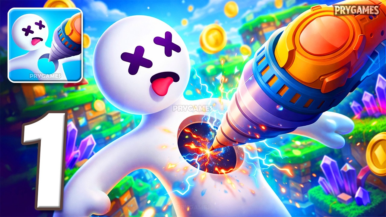 Drill Punch 3D - Gameplay Walkthrough Part 1 - Ragdoll Drill Punch Game (Android, iOS)