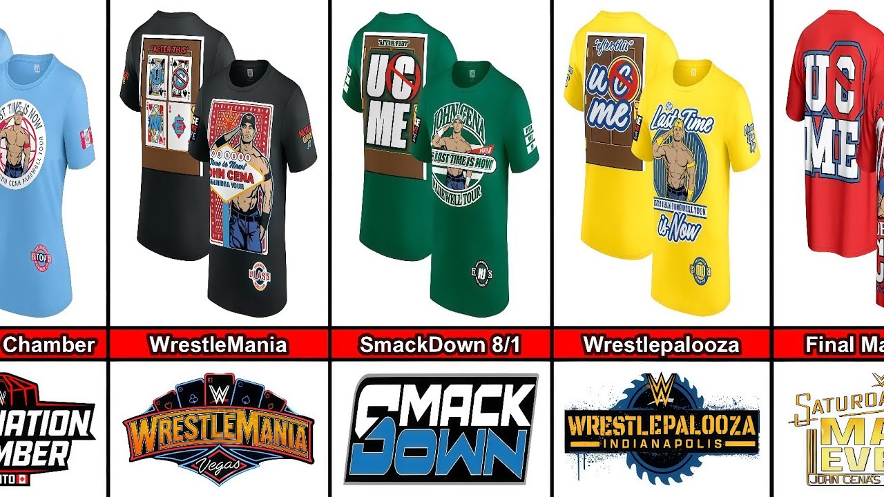 WWE John Cena All T-Shirts From the Retirement Tour