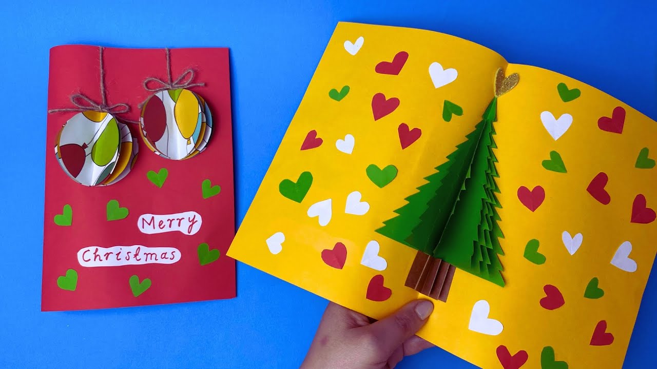 Как сделать рождественскую открытку | Рождественская открытка своими руками 💌