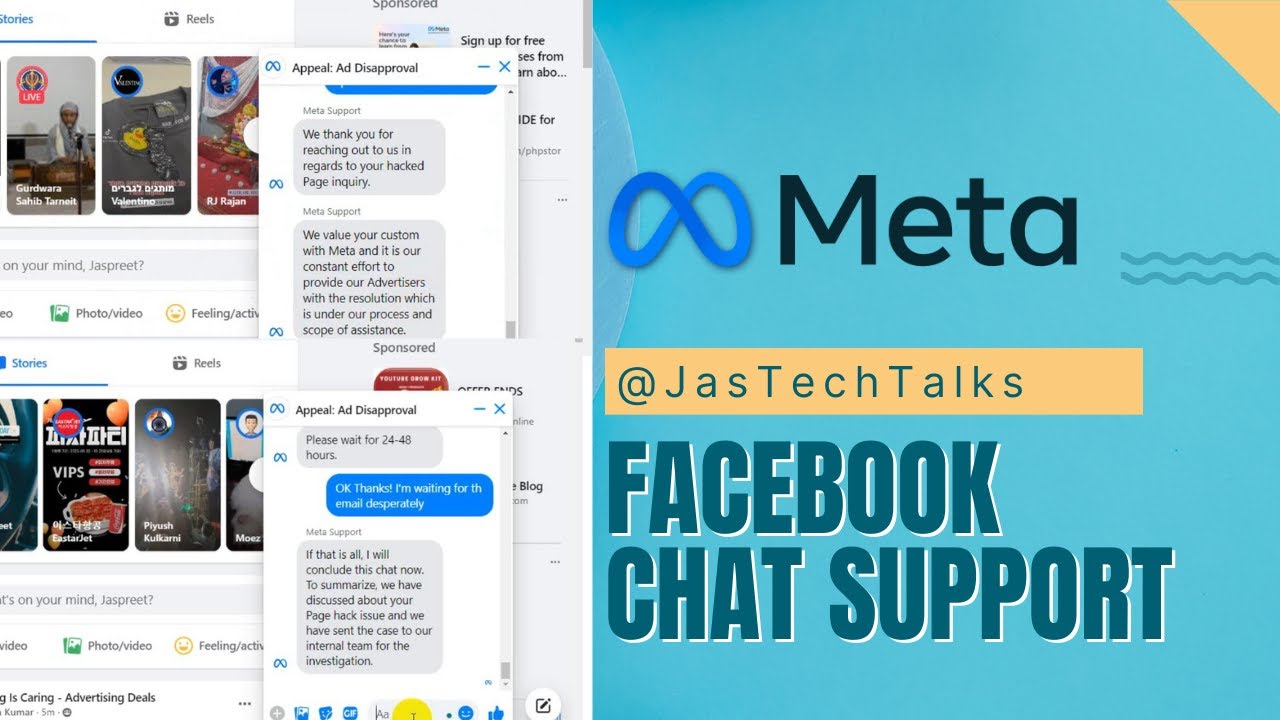 How to Contact Facebook Chat Support About Hacked Page Or Hacked Account - JastechTalks