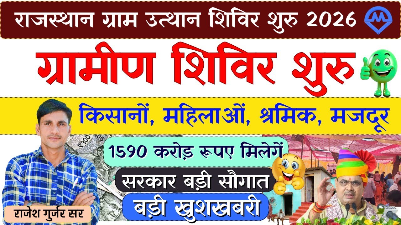 राजस्थान ग्राम उत्थान शिविर शुरू 2026 | गांवों में शिविर लगना शुरू किसानों महिलाओं मजदूरों को राहत