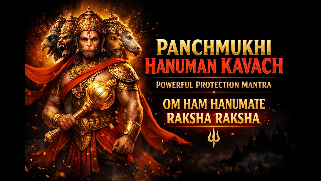 Panchmukhi Hanuman Kavach 🚩 | Powerful Protection Mantra | ॐ हं हनुमते रक्ष रक्ष | Jai Bajrangbali