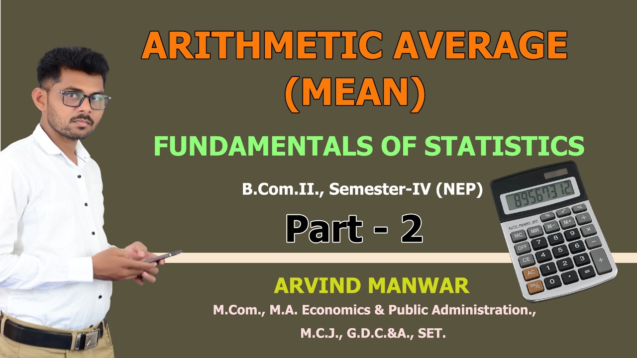 🔴Calculation of Arithmetic Average or Mean by Discrete Series (Fundamentals of Statistics) - Part- 2