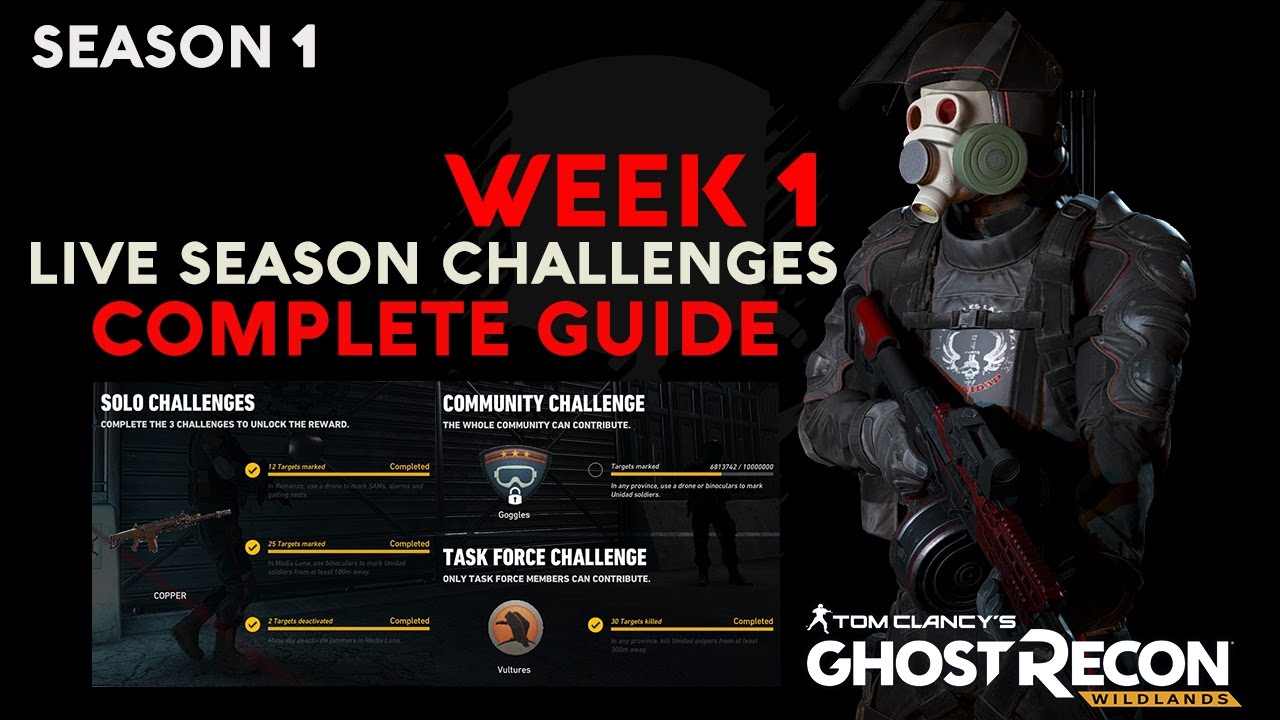 LIVE SEASON CHALLENGES - GHOST RECON WILDLANDS - SEASON 1 - WEEK 1 - COMPLETE GUIDE