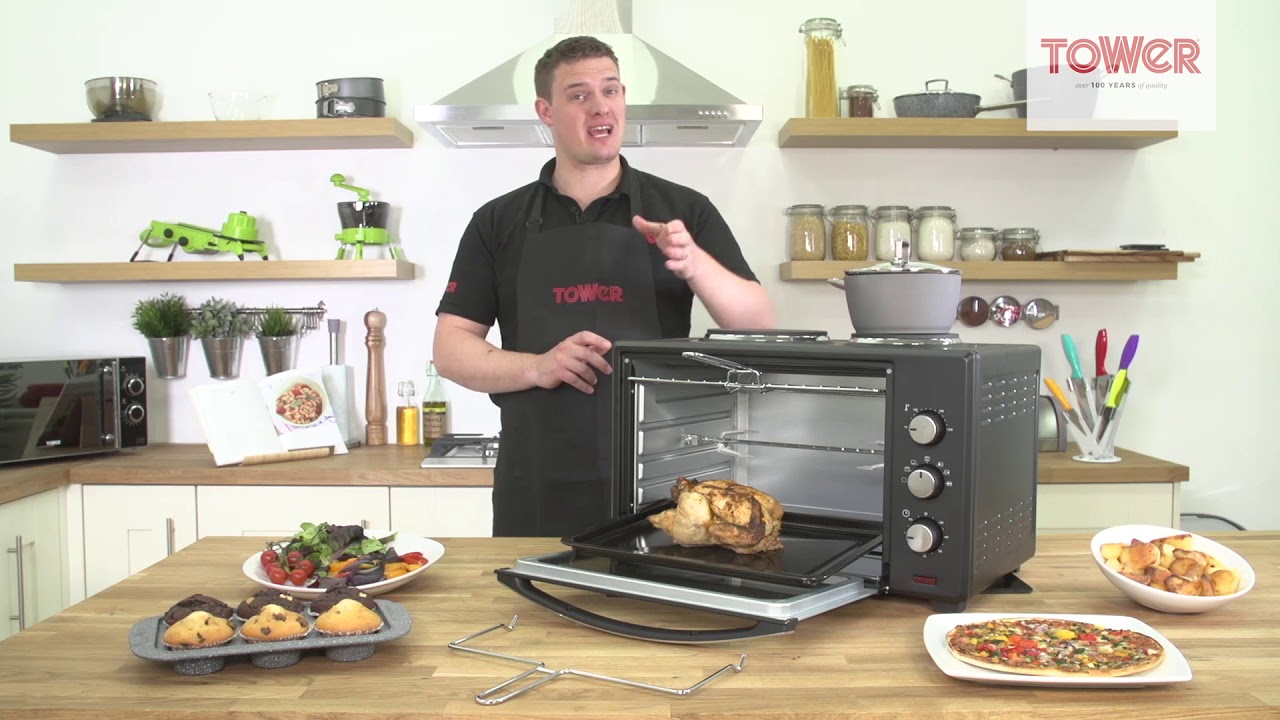 Мини-духовка Tower 42L с конфорками и вертелом
