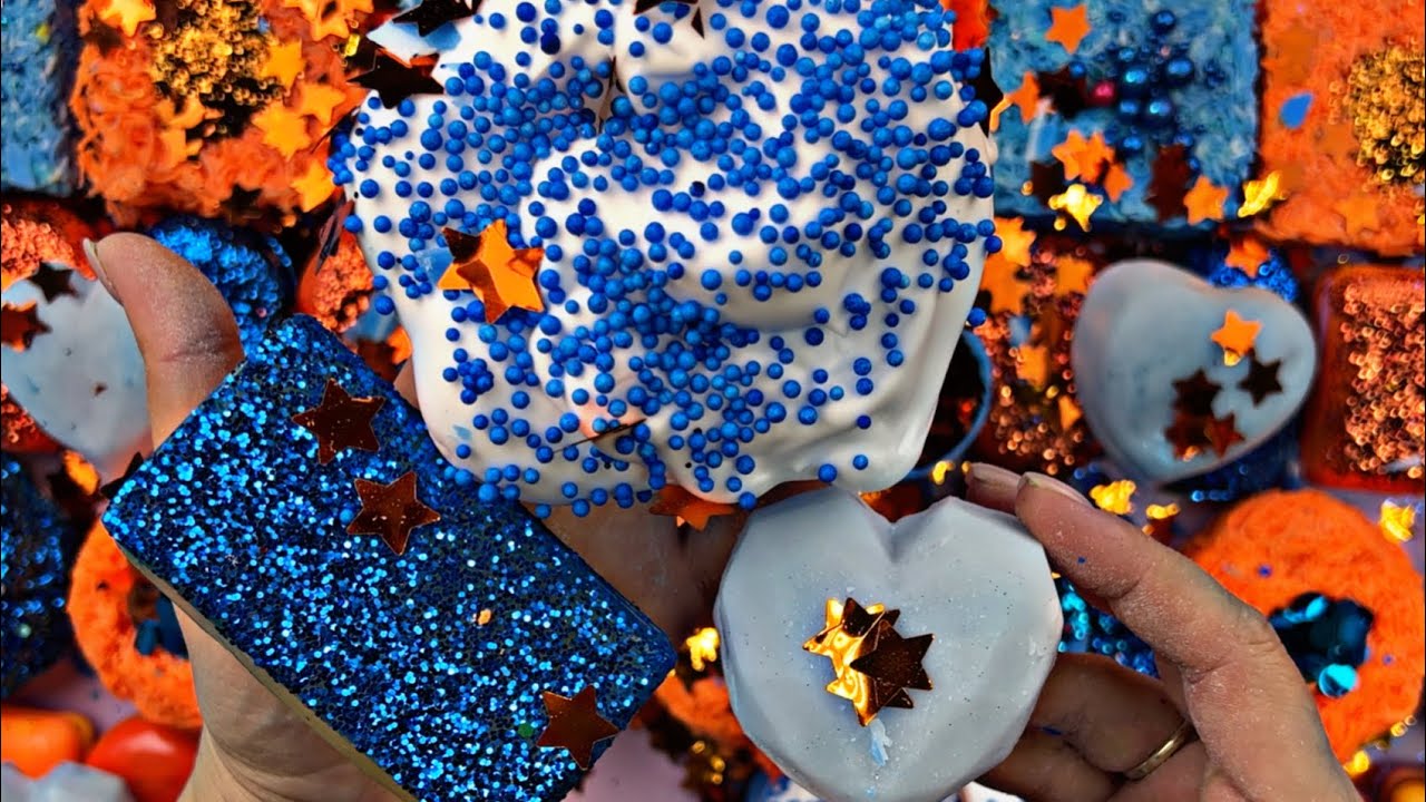Crushing soap boxes with glitter and foam ❤️‍🔥
