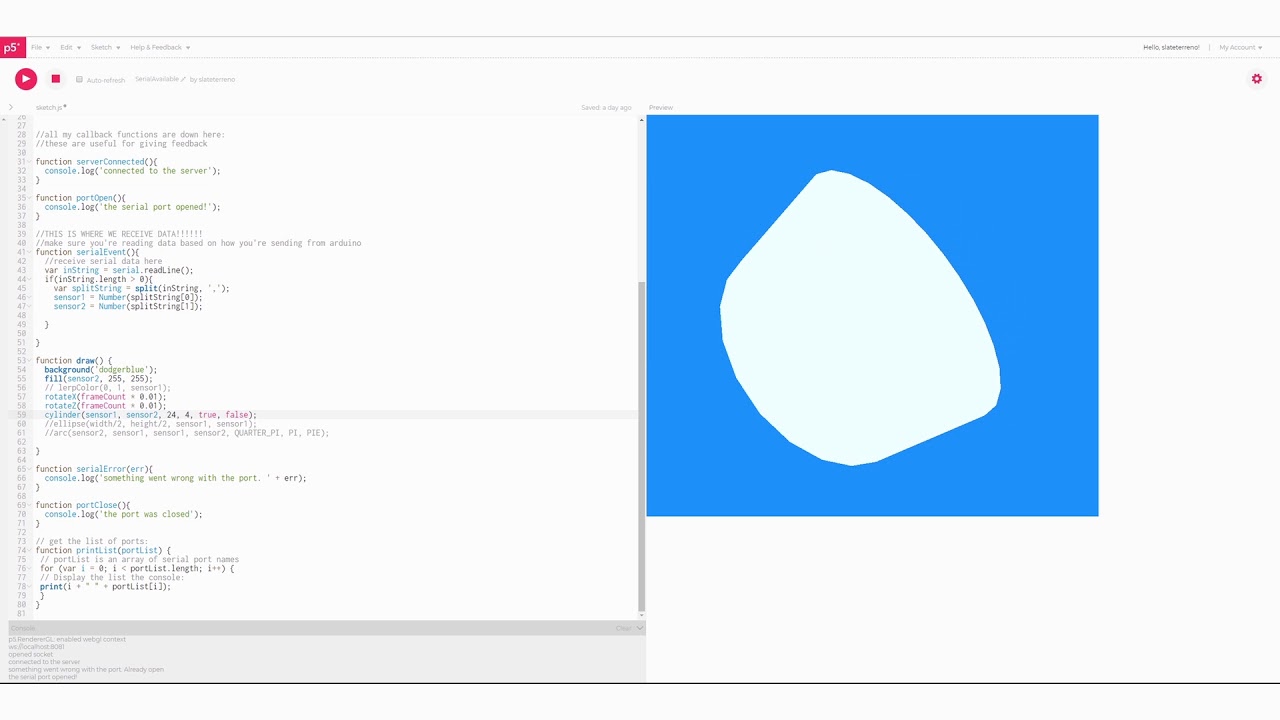 P5js Serial Communication
