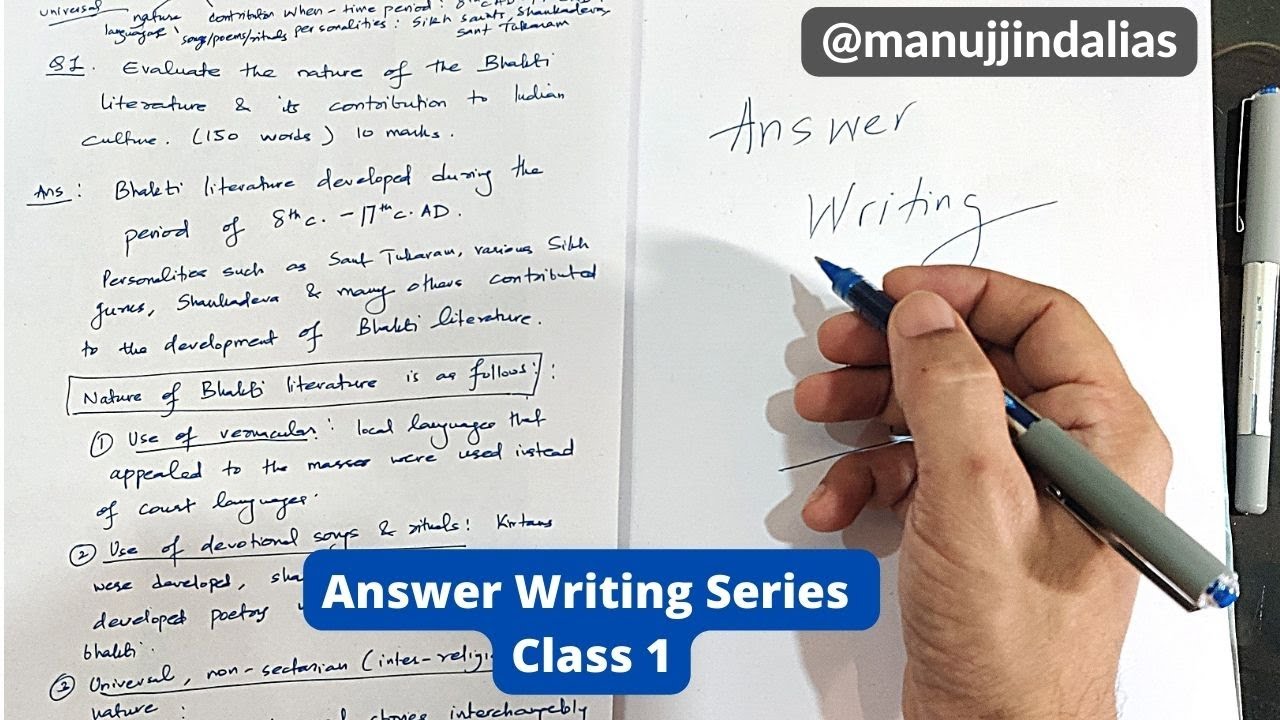 GS 1 Answer Writing for Mains Paper UPSC | Manuj Jindal IAS AIR 53 | Class 1 #aspiranttoofficer