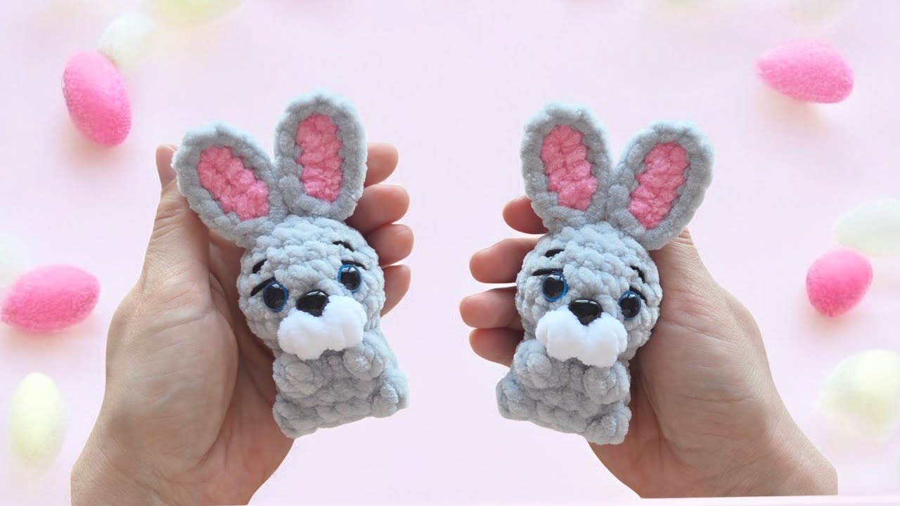 Маленький зайчик брелок вязаный крючком🐰 Crochet bunny/Gehäkelter Hase