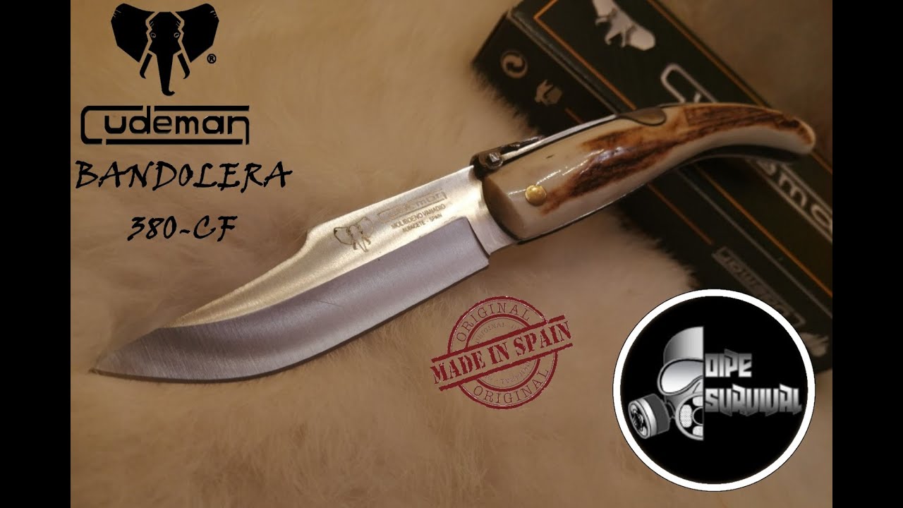 NAVAJA CUDEMAN BANDOLERA ALBACETE&Ntilde;A 380-CF ASTA DE VENADO