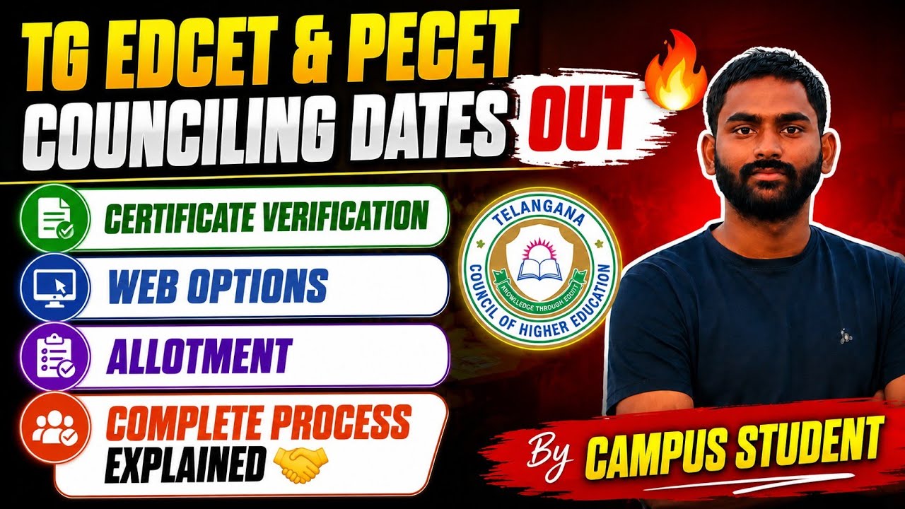 TG EDCET & PECET Counciling Dates OUT🔥#campusstudent 