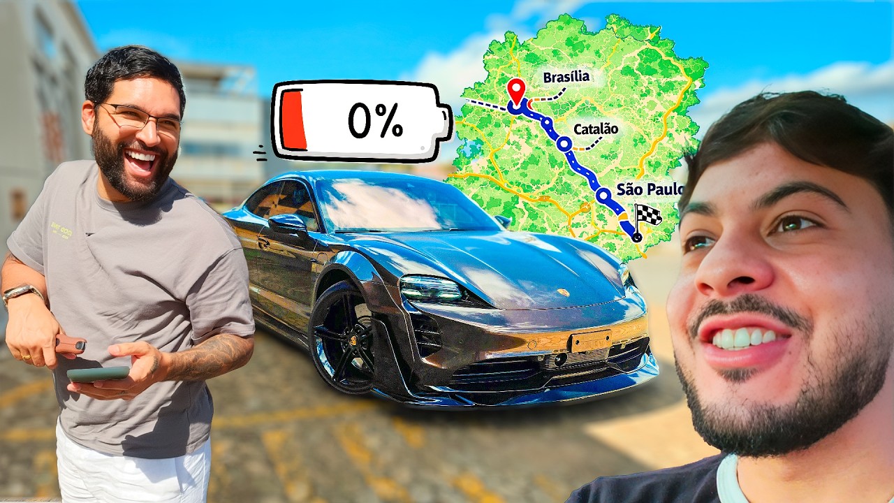 DIRIGIMOS 26H DE PORSCHE ELÉTRICA😨 [BRASILIA ATÉ SÃO PAULO]