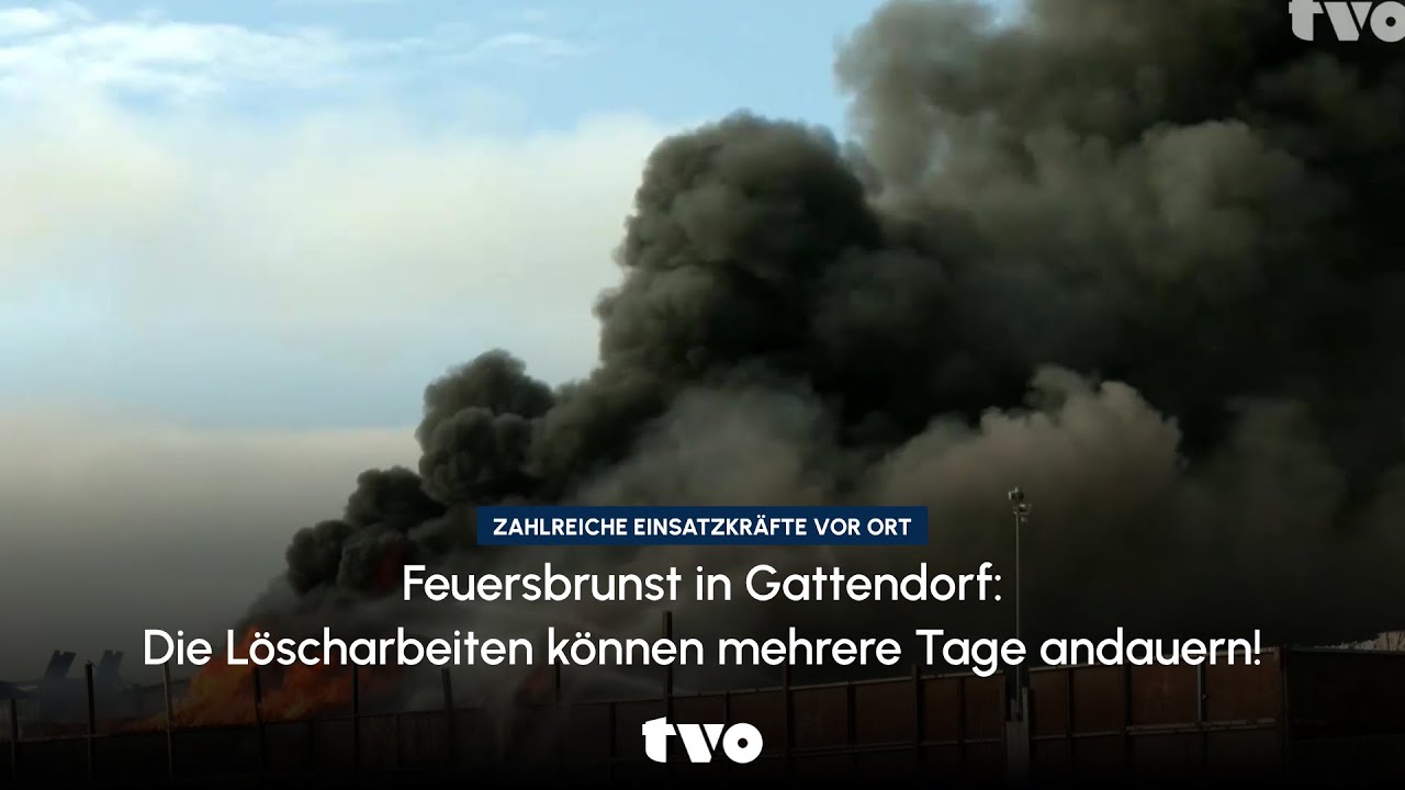 Feuersbrunst in Gattendorf: Die L&ouml;scharbeiten k&ouml;nnen mehrere Tage andauern!