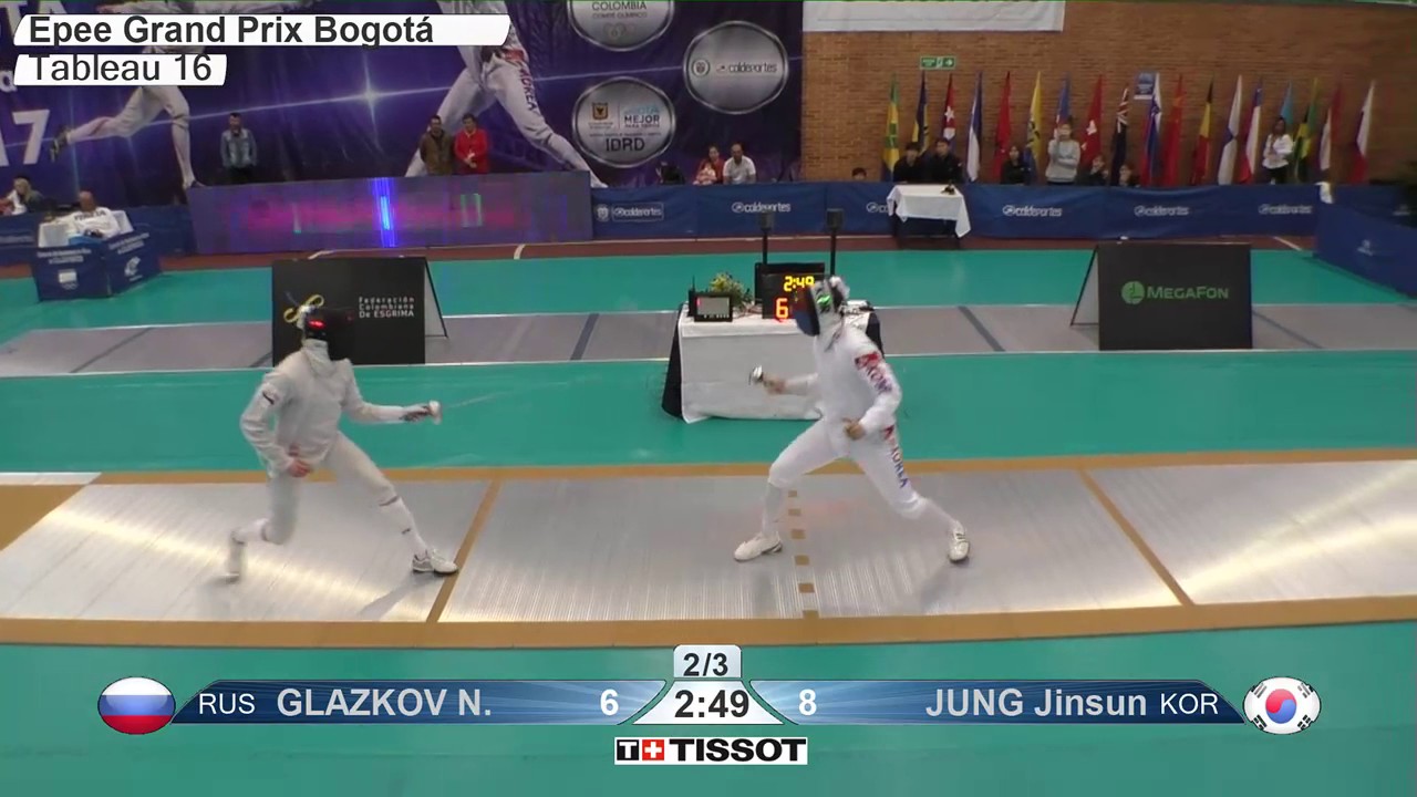 FE M E Individual Bogota COL Grand Prix 2017 T16 08 yellow JUNG KOR vs GLAZKOV RUS