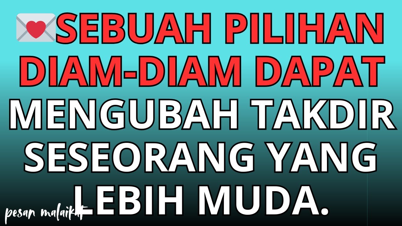💌Sebuah pilihan diam-diam dapat mengubah takdir seseorang yang lebih muda.