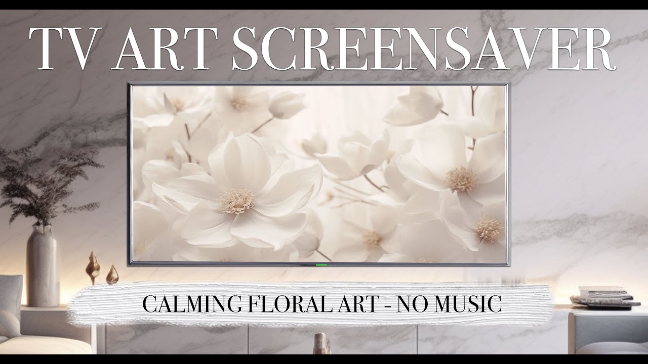 Calming Floral 4k Framed Art - 5 hours - TV ART SCREENSAVER 2023