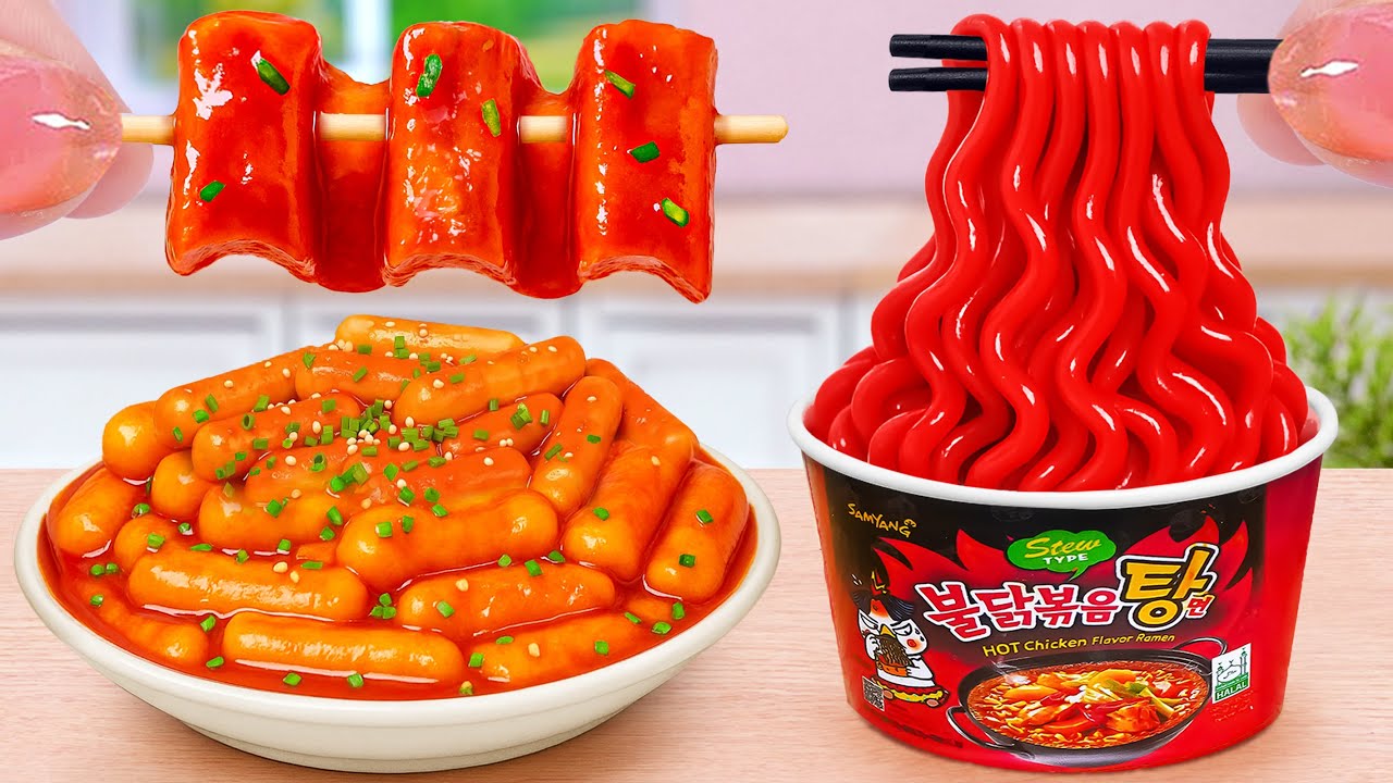 Top 1 Korean Street Food 😍 How To Make Miniature Tteobokki and Fish Cake 😍 Tina Mini Cooking