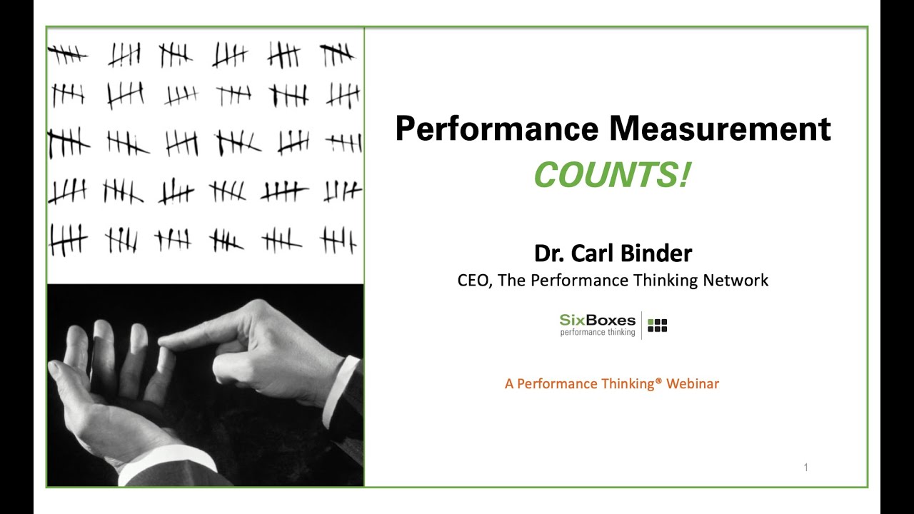 Performance Measurement COUNTS!