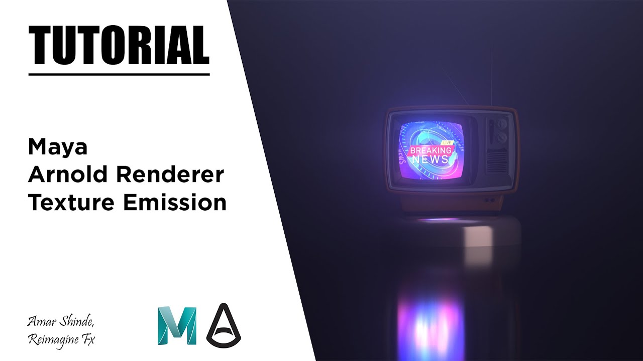 How To Create Texture Emission In Maya & Arnold Renderer - Tutorial