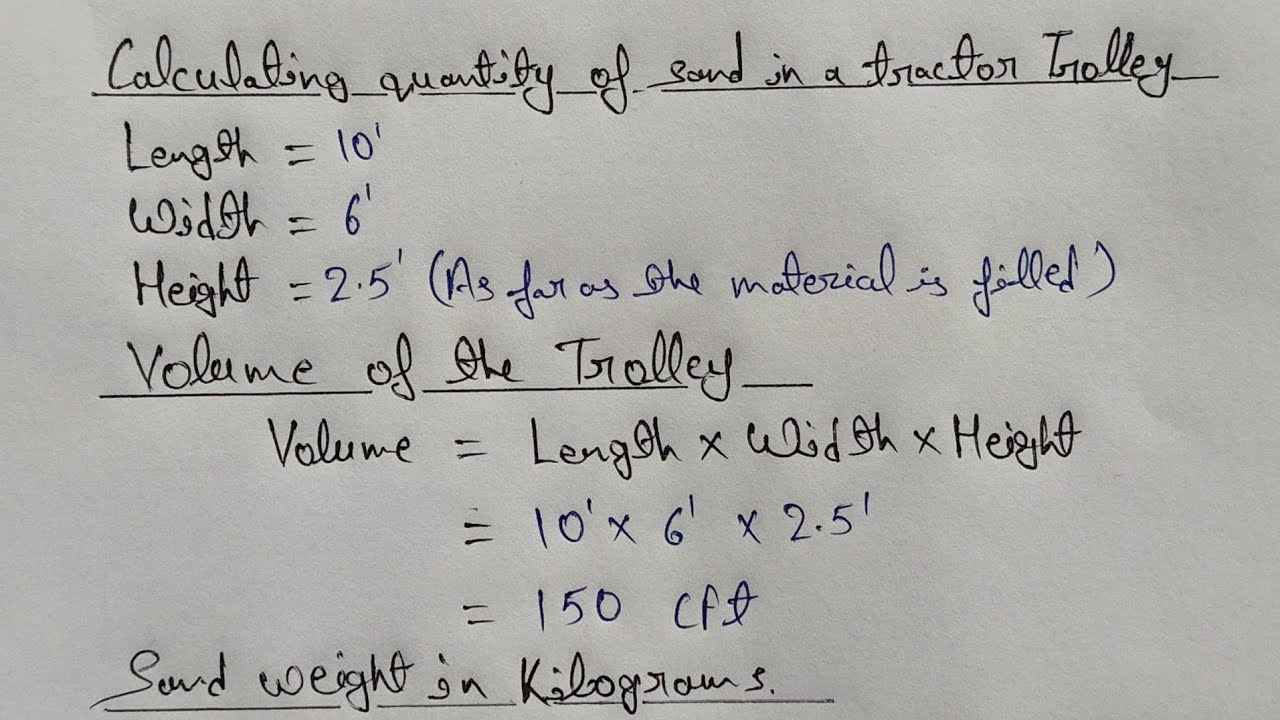 Calculate quantity of send in a tractor trolley | Sand Quantity in Tractor Trolley |